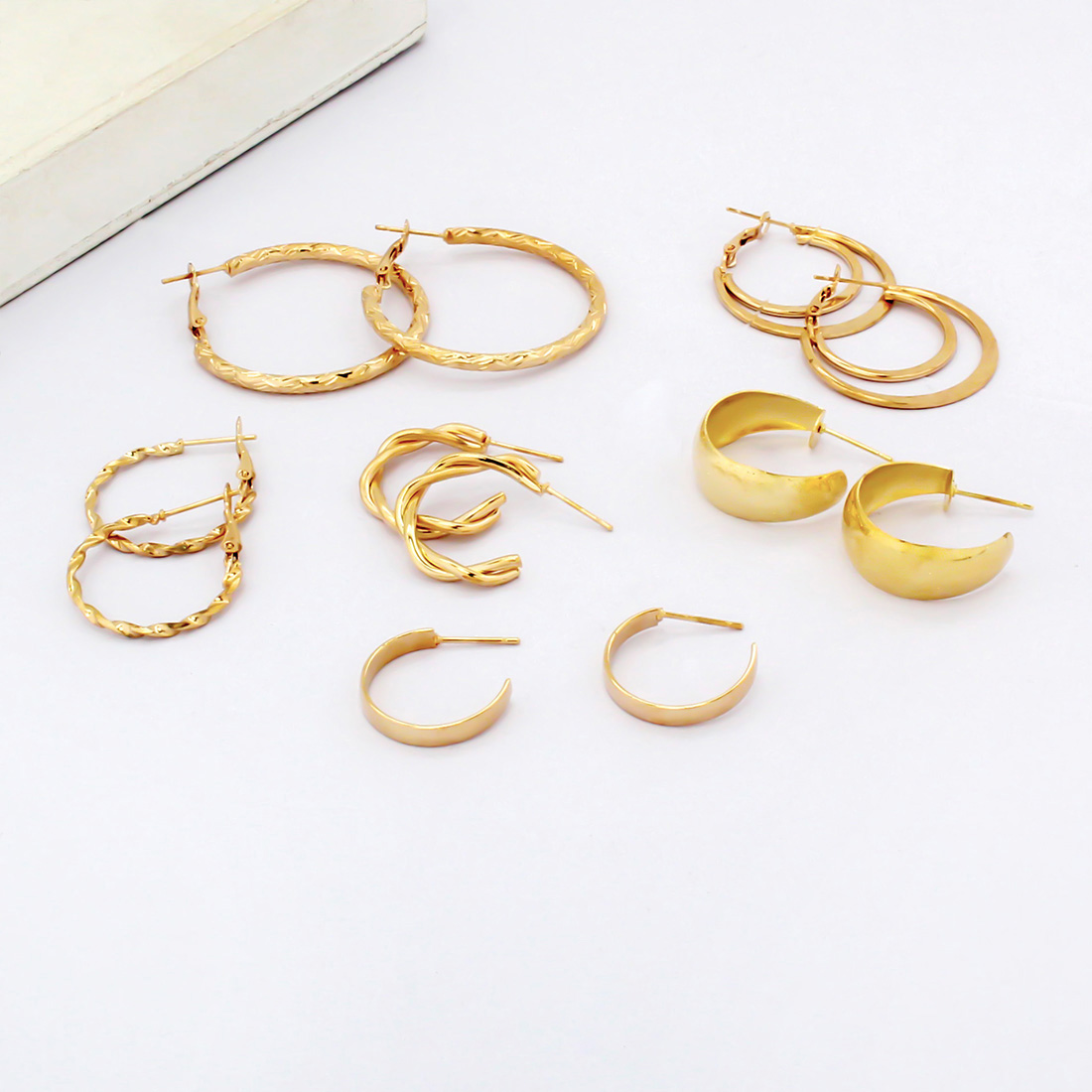 1 Set IG Style Simple Style Geometric Circle Plating Iron Earrings display picture 12