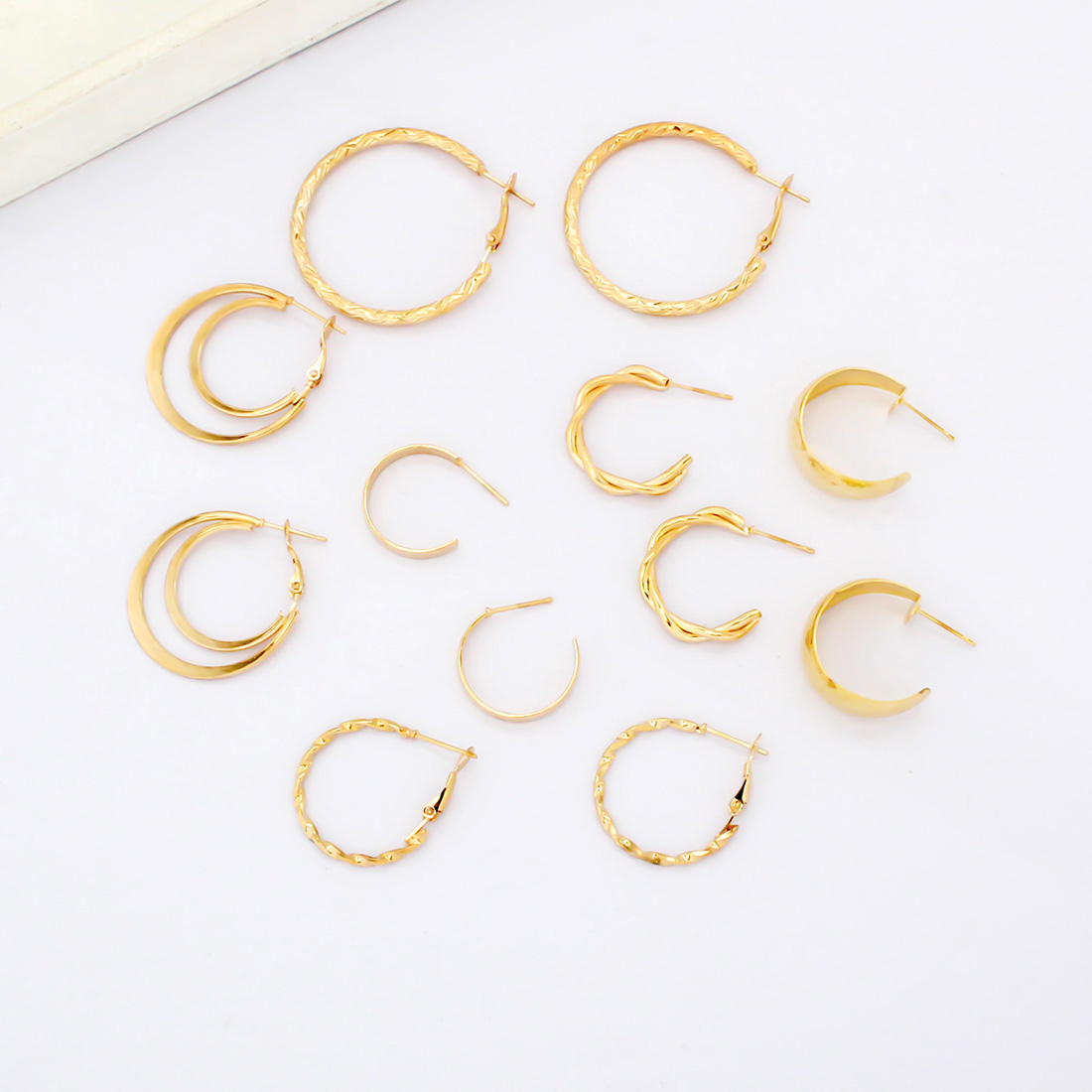 1 Set IG Style Simple Style Geometric Circle Plating Iron Earrings display picture 13