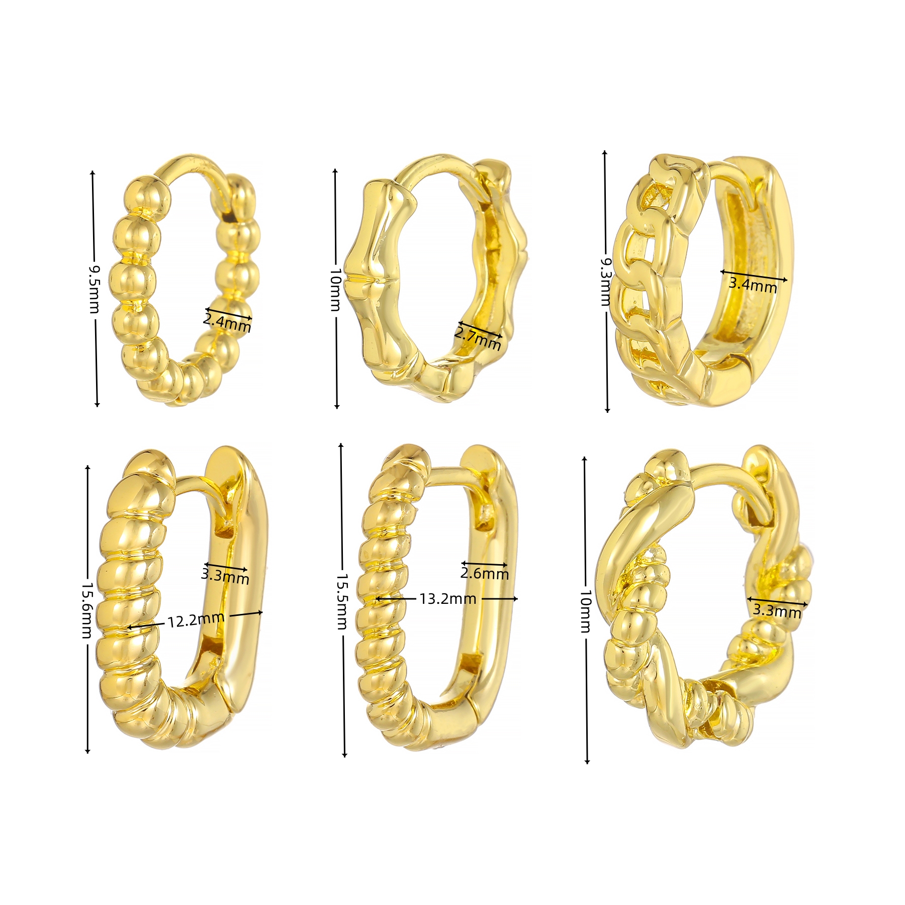 1 Piece Classic Style Geometric Plating Brass 18k Gold Plated Silver Plated Earrings display picture 6