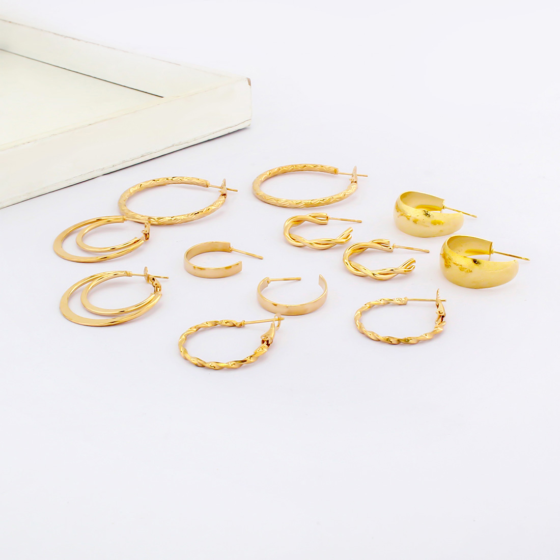 1 Set IG Style Simple Style Geometric Circle Plating Iron Earrings display picture 14