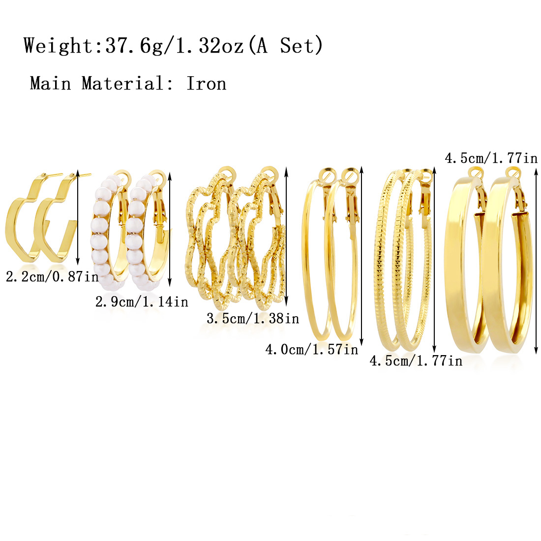 1 Satz IG-Stil Einfacher Stil Geometrisch Kreis Überzug Eisen Ohrringe display picture 16