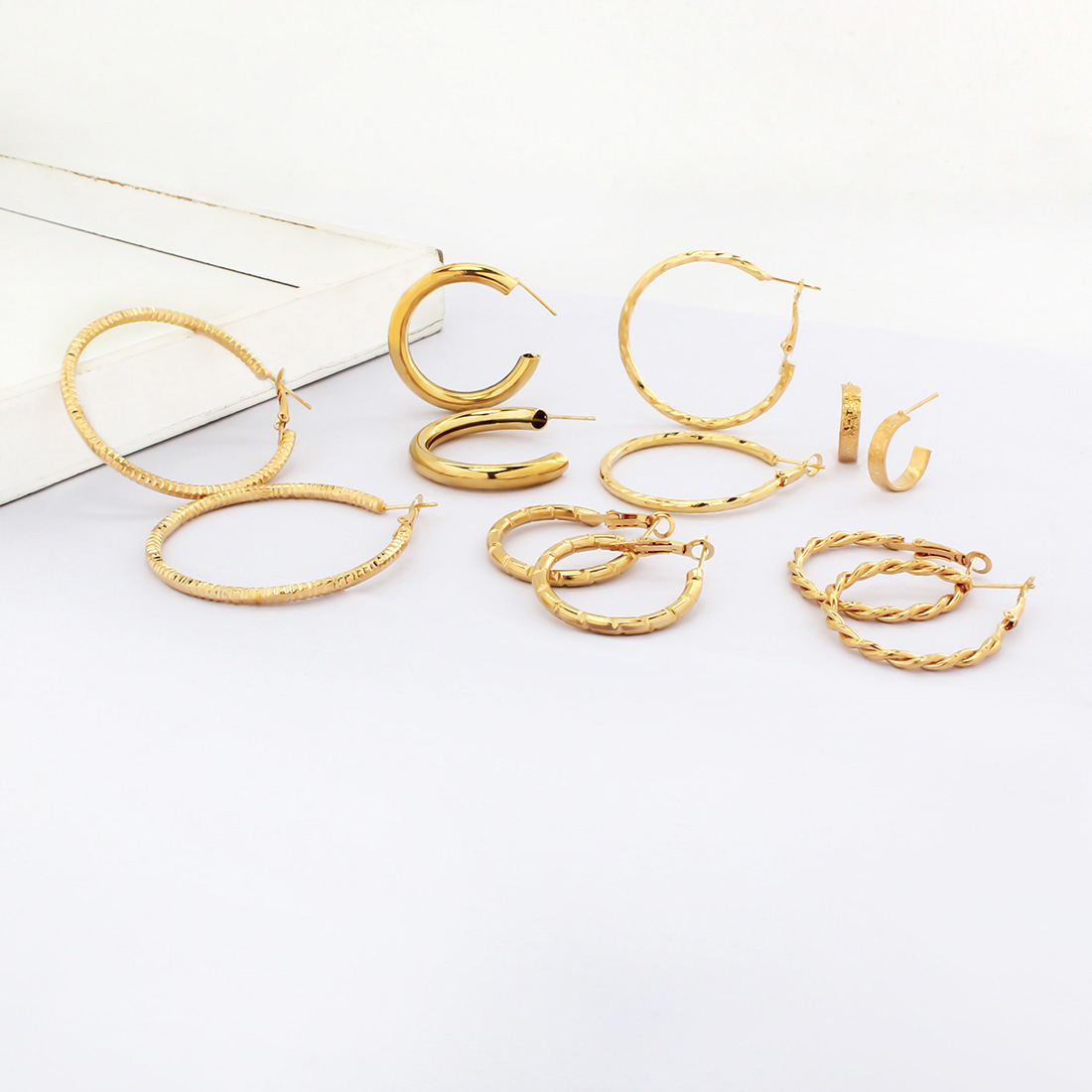 1 Set IG Style Simple Style Geometric Circle Plating Iron Earrings display picture 23