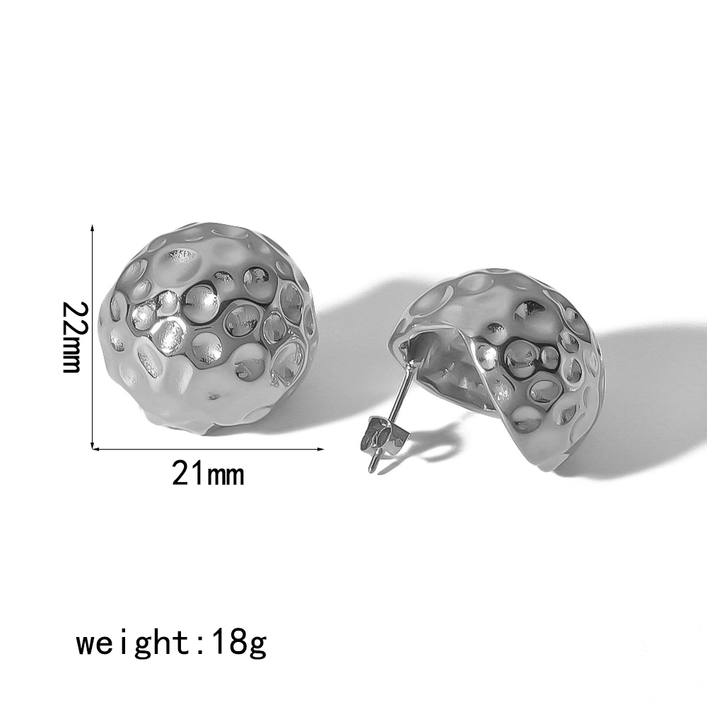 1 Pair Simple Style Round Polishing Plating 304 Stainless Steel Ear Studs display picture 6