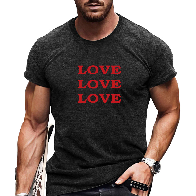 Hombres Letra Forma De Corazón Impresión Playeras Ropa Hombre display picture 2