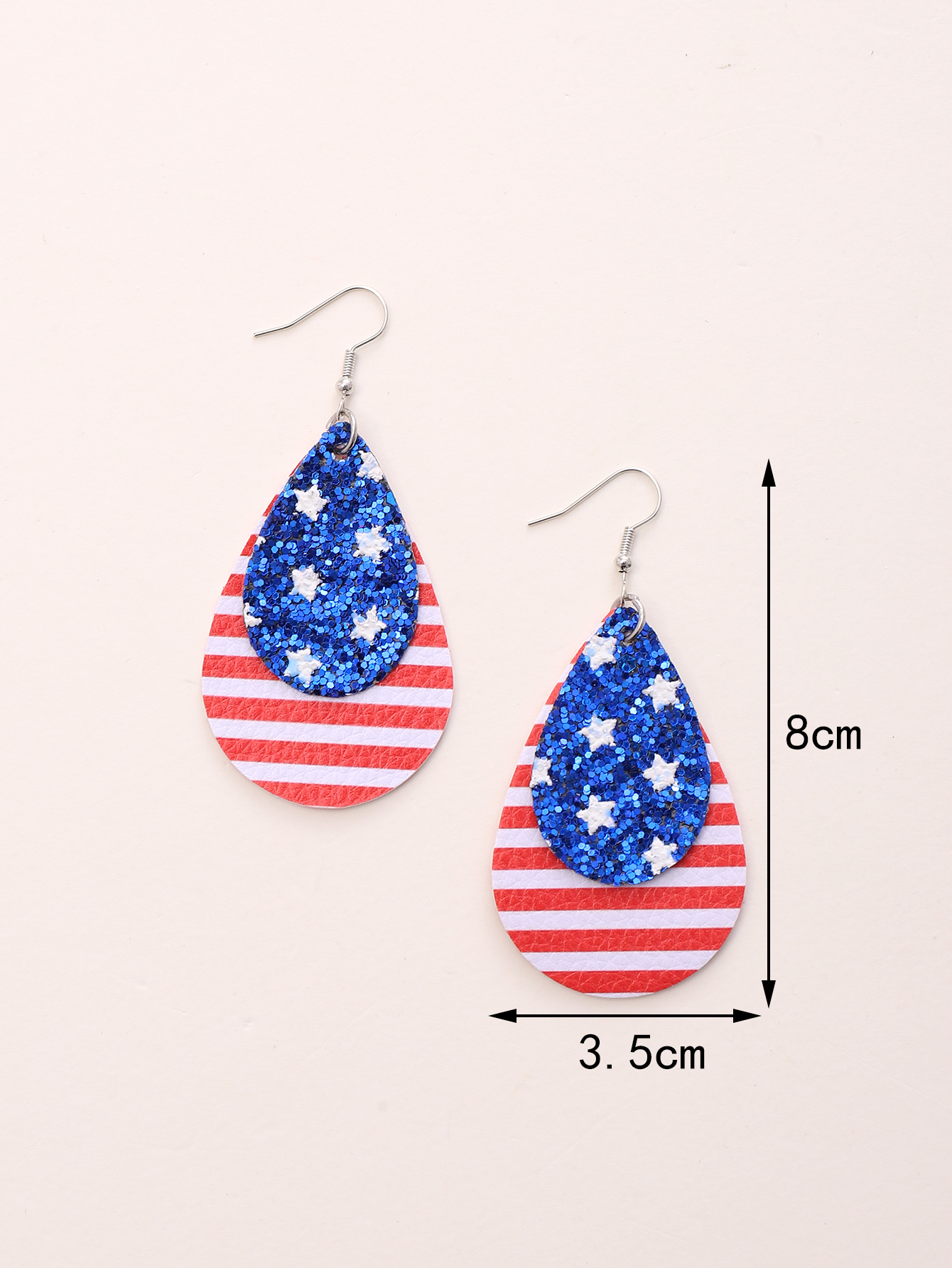 1 Pair Classic Style American Flag Sequins Pu Leather Drop Earrings display picture 3