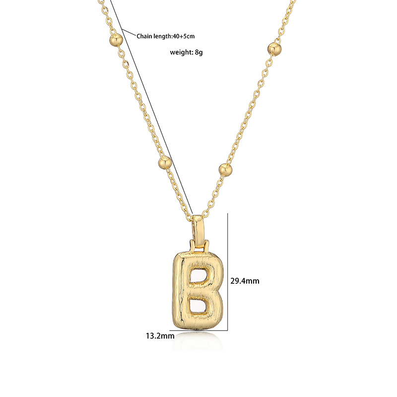 Simple Style Letter Copper Plating 18k Gold Plated Pendant Necklace display picture 2