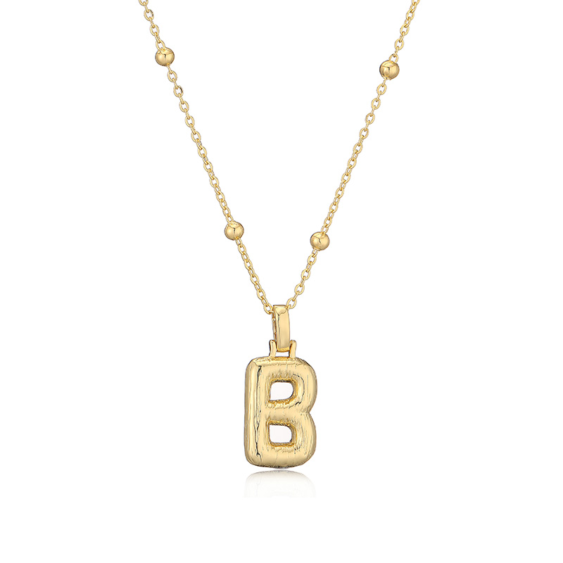 Simple Style Letter Copper Plating 18k Gold Plated Pendant Necklace display picture 7