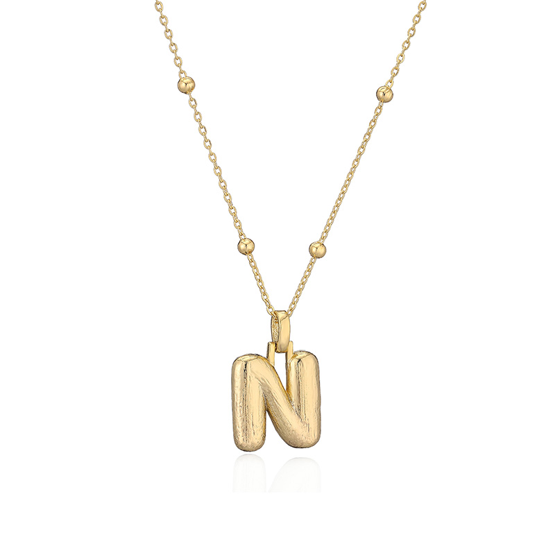 Simple Style Letter Copper Plating 18k Gold Plated Pendant Necklace display picture 31