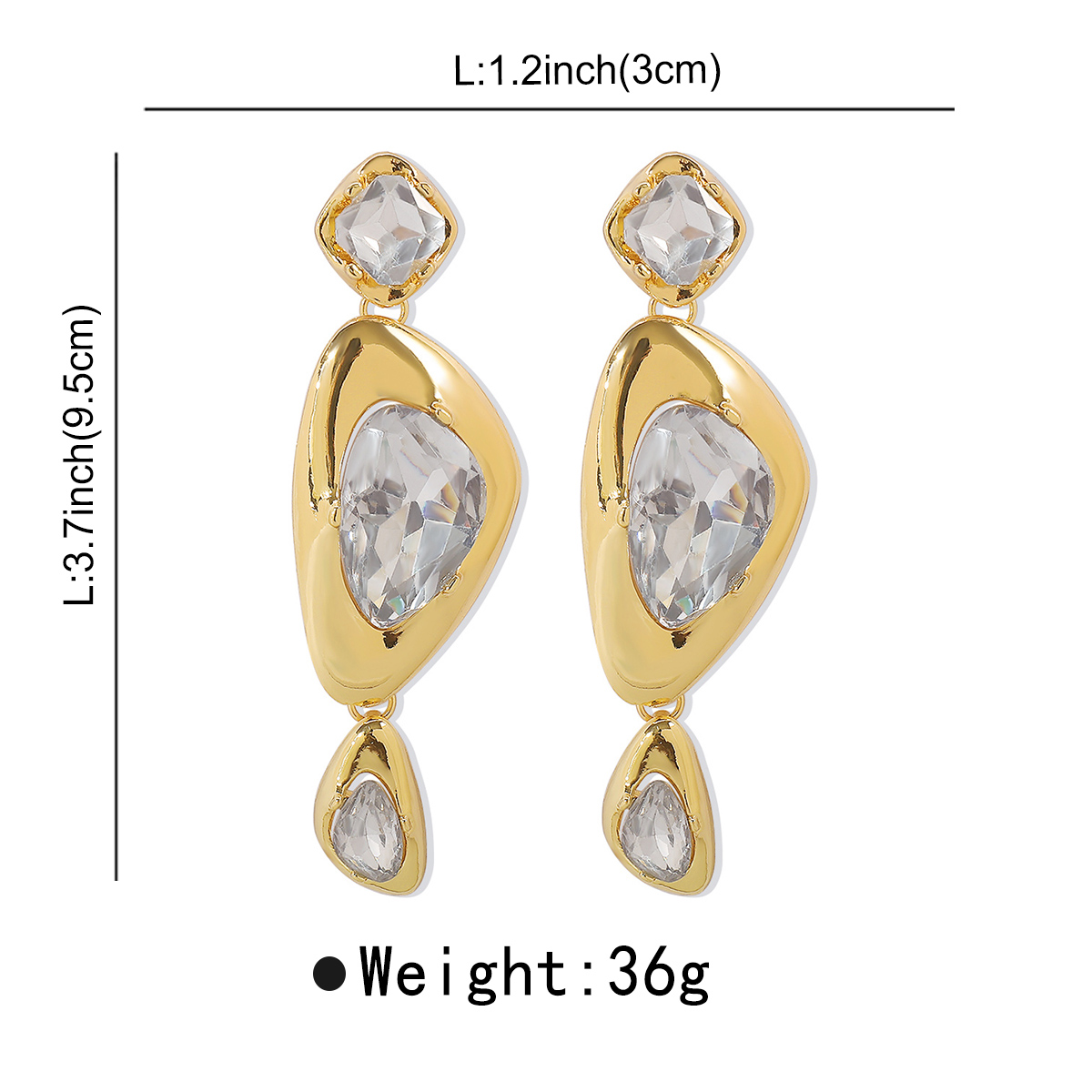 Exaggerated Simple Style Geometric Alloy Inlay Zircon Women's Earrings Necklace display picture 7