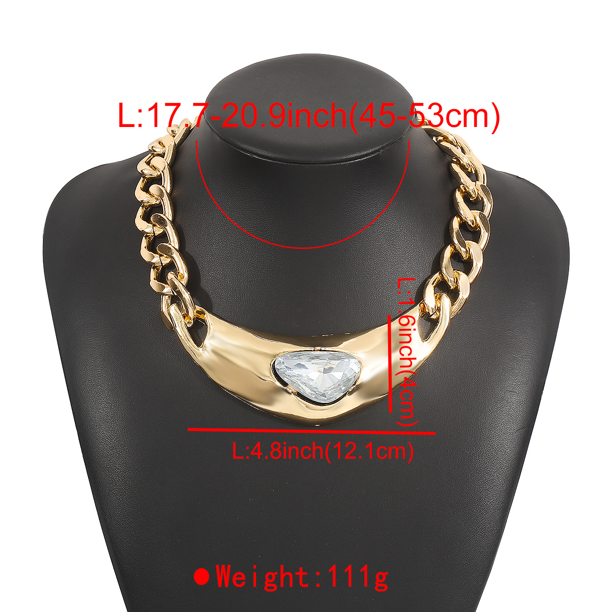 Exaggerated Simple Style Geometric Alloy Inlay Zircon Women's Earrings Necklace display picture 12
