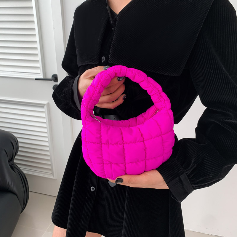Women's Cotton Solid Color Basic Pillow Shape Zipper Shoulder Bag Handbag Underarm Bag display picture 15