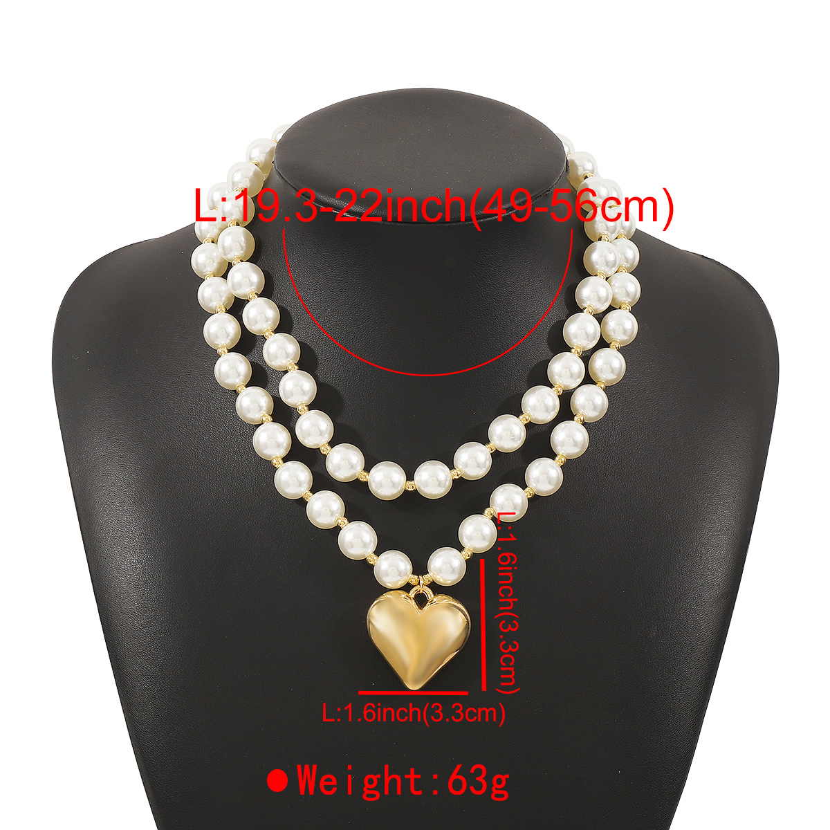French Style Romantic Sweet Heart Shape Imitation Pearl Alloy Women's Pendant Necklace display picture 6
