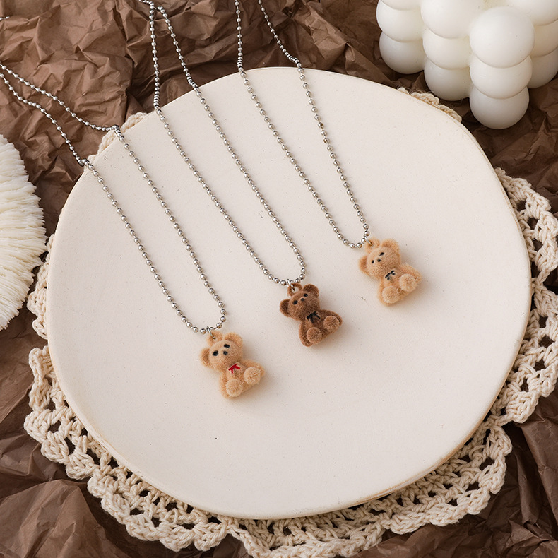 Ig Style Cute Bear Alloy Plating White Gold Plated Women's Pendant Necklace display picture 2