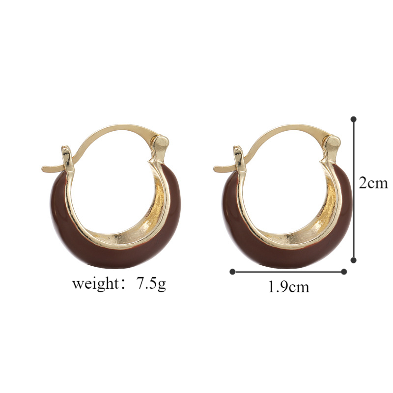 1 Pair Elegant Vintage Style Geometric Enamel Plating Inlay Alloy Resin Earrings display picture 1