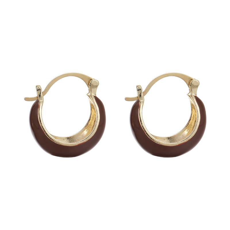 1 Pair Elegant Vintage Style Geometric Enamel Plating Inlay Alloy Resin Earrings display picture 10
