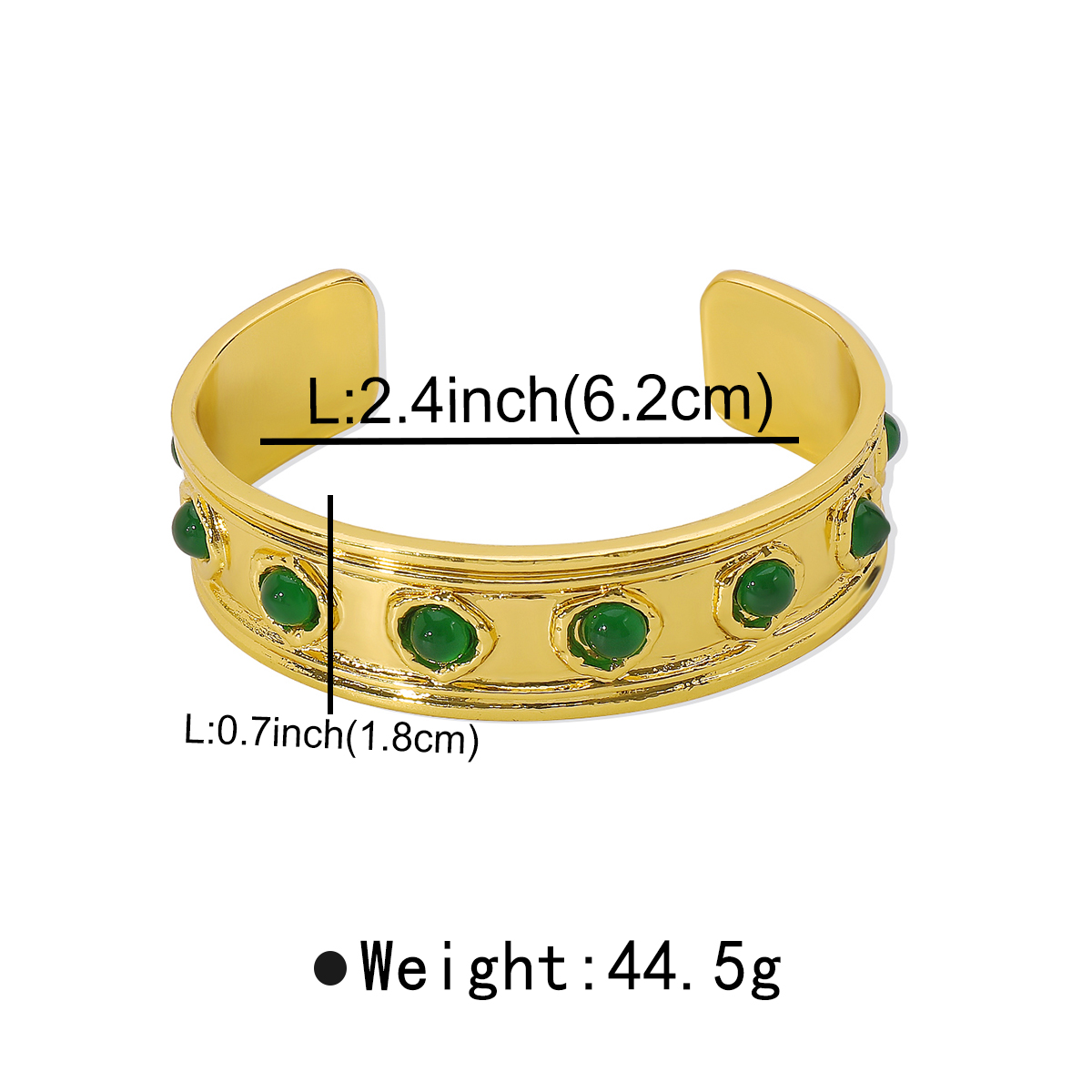 Classical Vintage Style Simple Style Round Alloy Inlay Resin Women's Wristband Bangle display picture 6