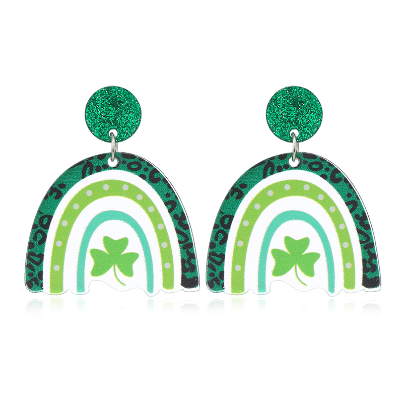 1 Pair Ig Style Casual Shamrock Lips Frog Plating Arylic Silver Plated Drop Earrings display picture 28