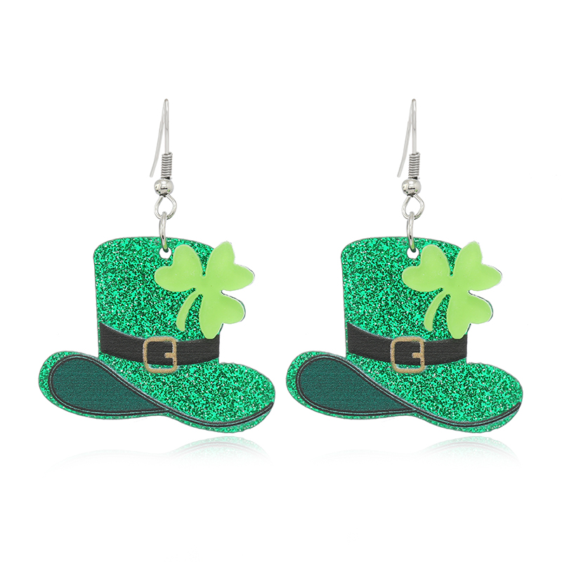 1 Pair Ig Style Casual Shamrock Lips Frog Plating Arylic Silver Plated Drop Earrings display picture 43