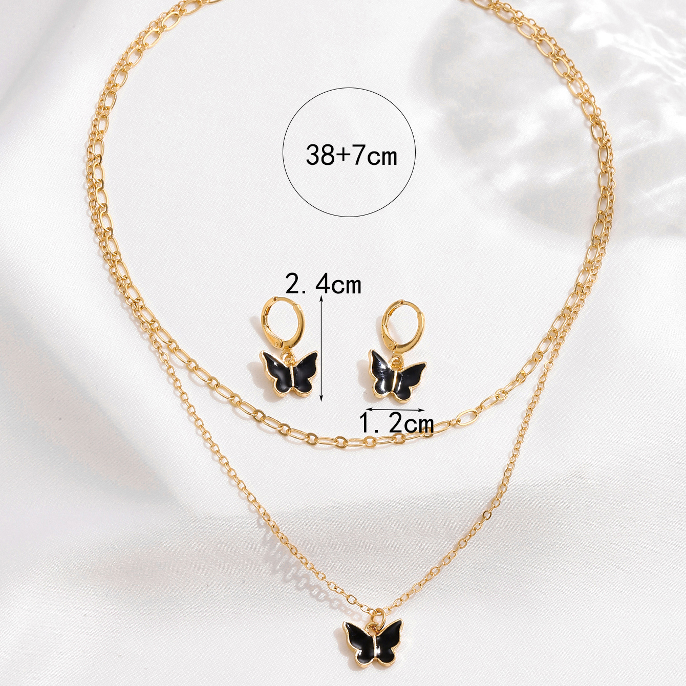 Ig Style Sweet Butterfly Alloy Enamel Plating Gold Plated Women's Jewelry Set display picture 8