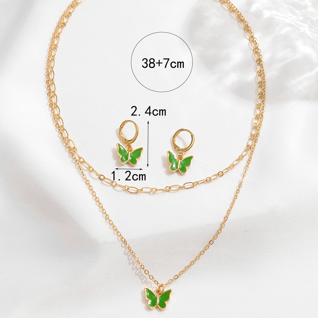 Ig Style Sweet Butterfly Alloy Enamel Plating Gold Plated Women's Jewelry Set display picture 9