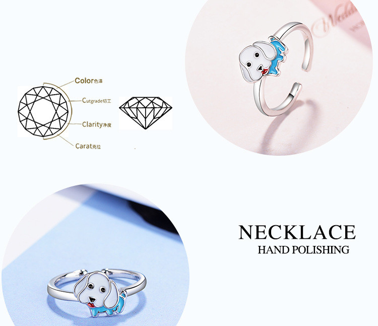 Cute Dog Copper Epoxy Adjustable Ring display picture 3