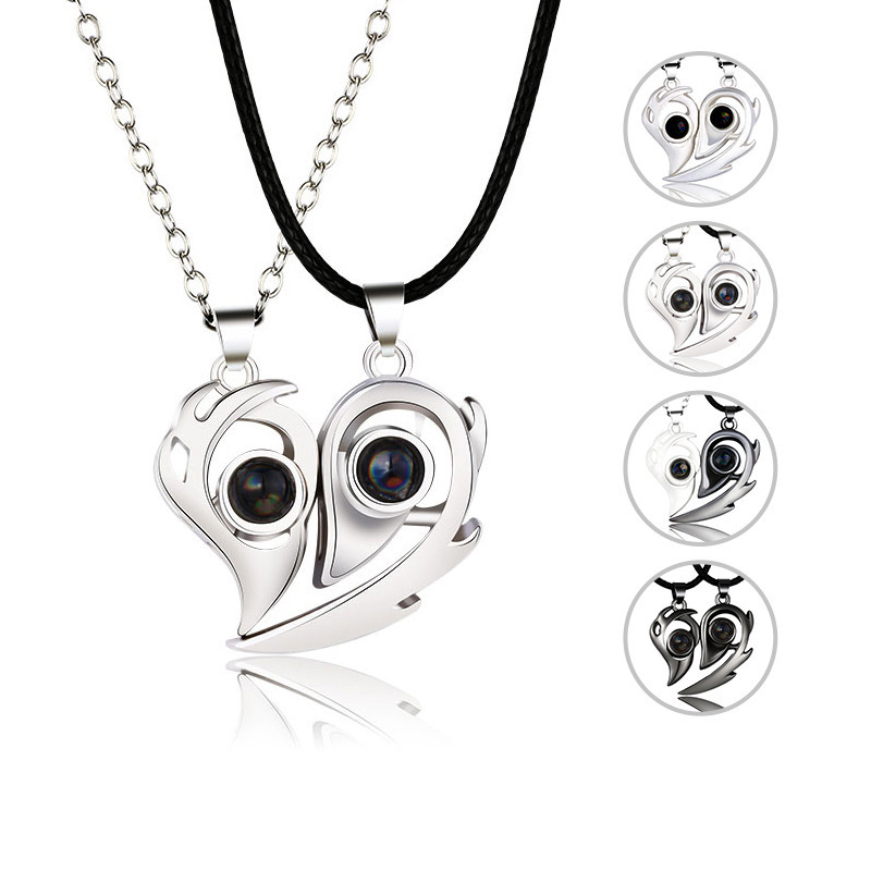 IG Style Heart Shape Alloy Magnet Valentine'S Day Couple Pendant Necklace display picture 1