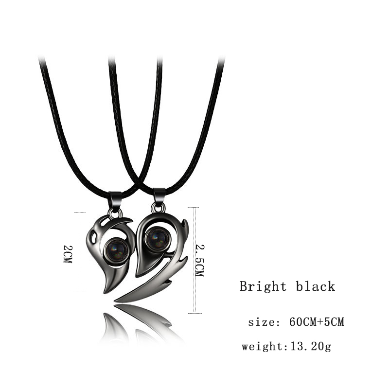 IG Style Heart Shape Alloy Magnet Valentine'S Day Couple Pendant Necklace display picture 6