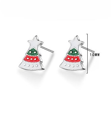 1 Pair Cute Christmas Tree Flower Snowman Epoxy Plating Inlay Copper Zircon Earrings display picture 54