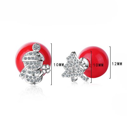 1 Pair Cute Christmas Tree Flower Snowman Epoxy Plating Inlay Copper Zircon Earrings display picture 57