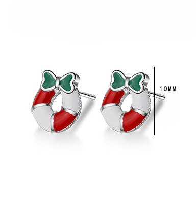 1 Pair Cute Christmas Tree Flower Snowman Epoxy Plating Inlay Copper Zircon Earrings display picture 59