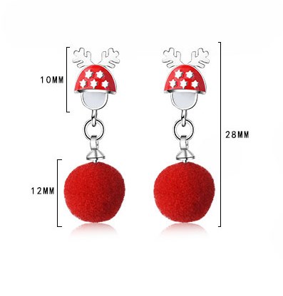 1 Pair Cute Christmas Tree Flower Snowman Epoxy Plating Inlay Copper Zircon Earrings display picture 67