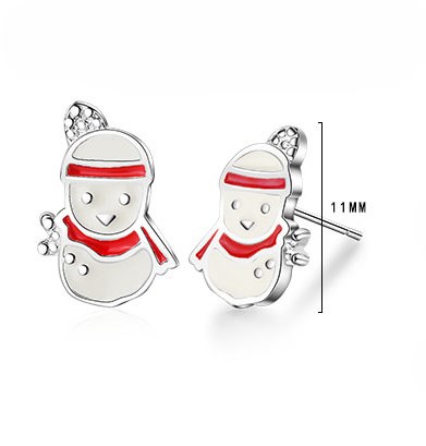 1 Pair Cute Christmas Tree Flower Snowman Epoxy Plating Inlay Copper Zircon Earrings display picture 64
