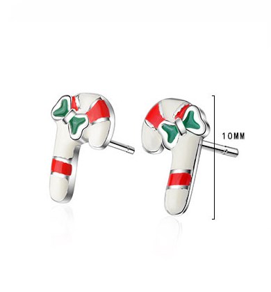 1 Pair Cute Christmas Tree Flower Snowman Epoxy Plating Inlay Copper Zircon Earrings display picture 65