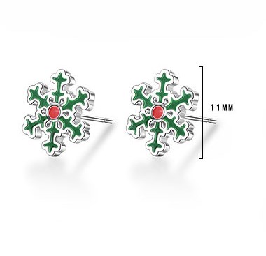 1 Pair Cute Christmas Tree Flower Snowman Epoxy Plating Inlay Copper Zircon Earrings display picture 56