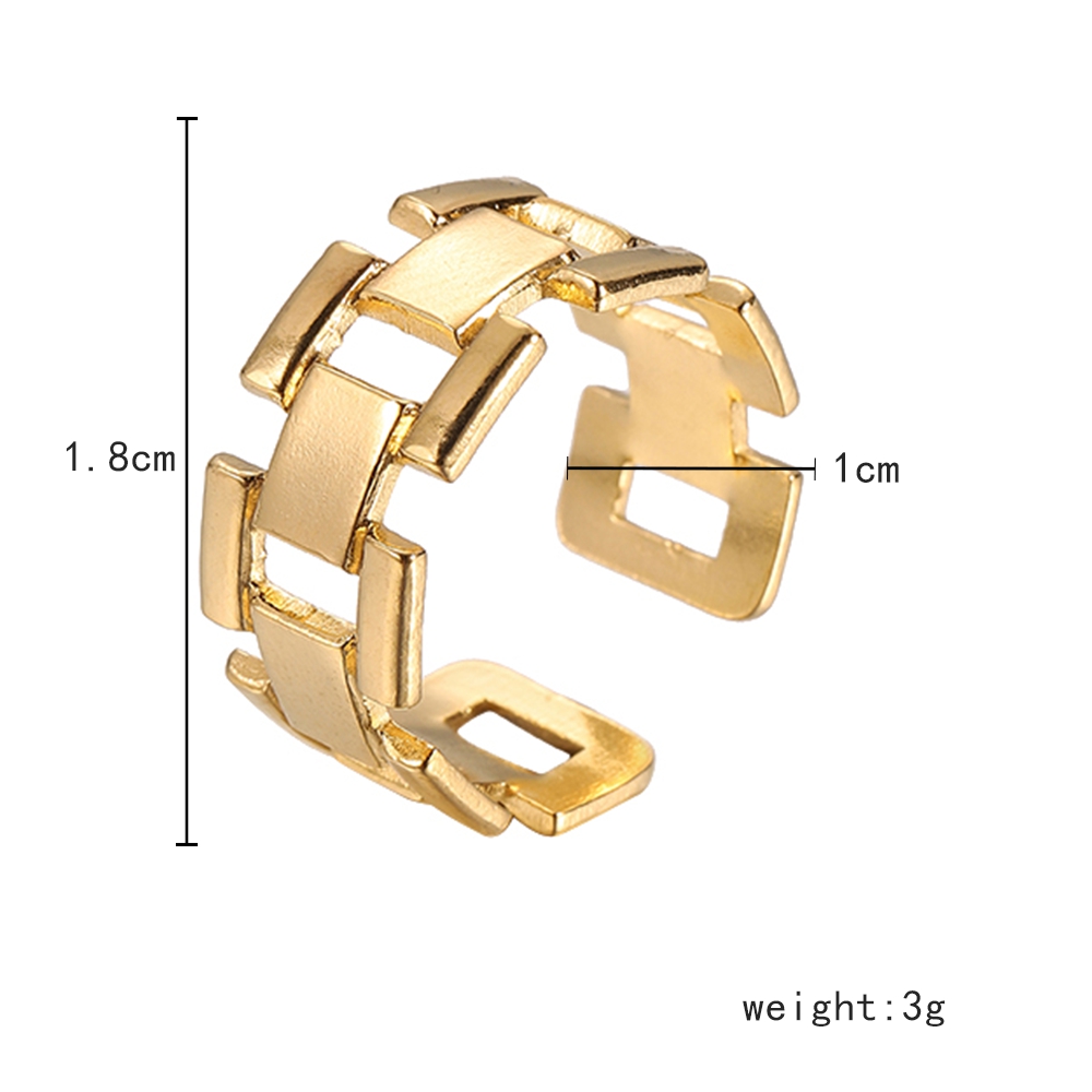 Ig-stil Geometrisch Rostfreier Stahl Überzug Offener Ring display picture 27