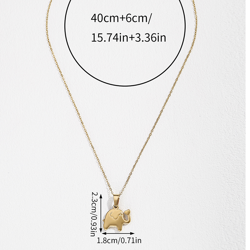 Sweet Simple Style Elephant Stainless Steel 18k Gold Plated Pendant Necklace display picture 2