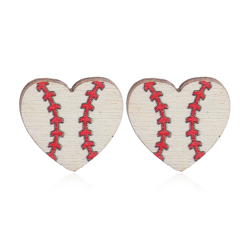 1 Paire Mignon Forme De Cœur Bois Plaqué Argent Boucles D'oreilles display picture 9