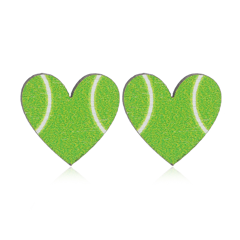 1 Pair Cute Heart Shape Wood Silver Plated Ear Studs display picture 27
