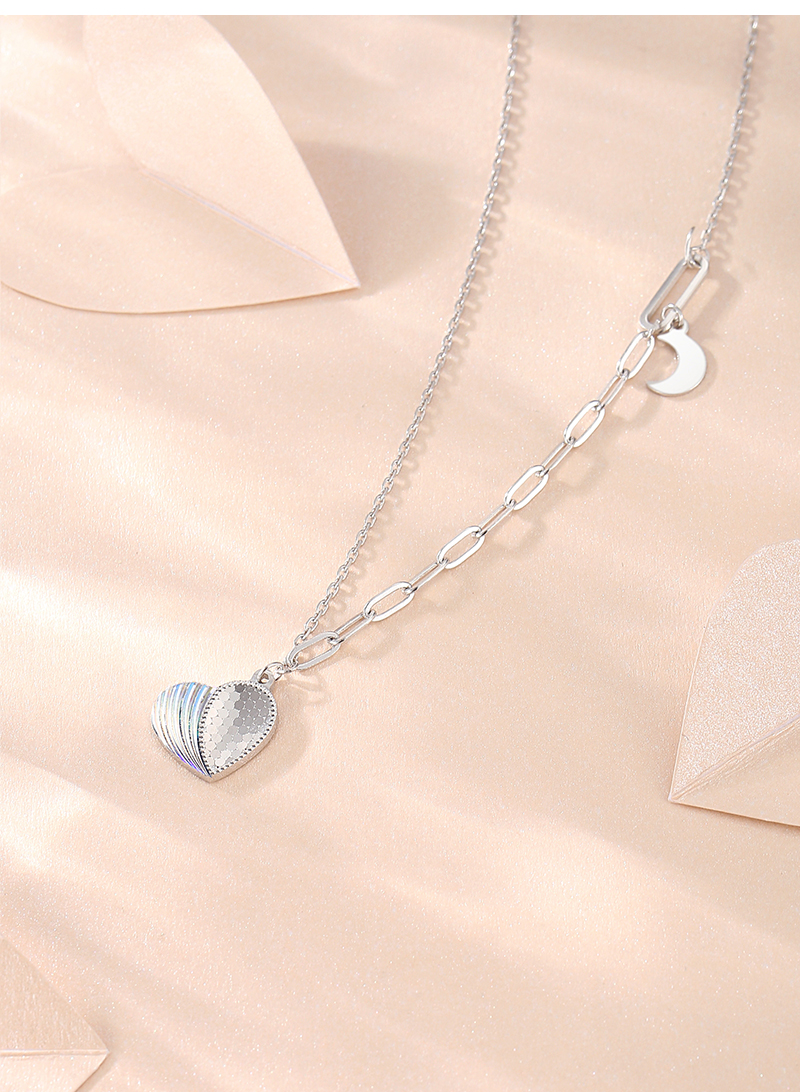 Elegant Herzform Sterling Silber Halskette Mit Anhänger display picture 3