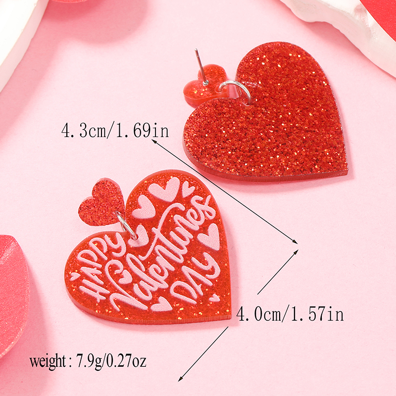 1 Pair Cute Ice Cream Car Heart Shape Painted Arylic Silver Plated Drop Earrings display picture 13