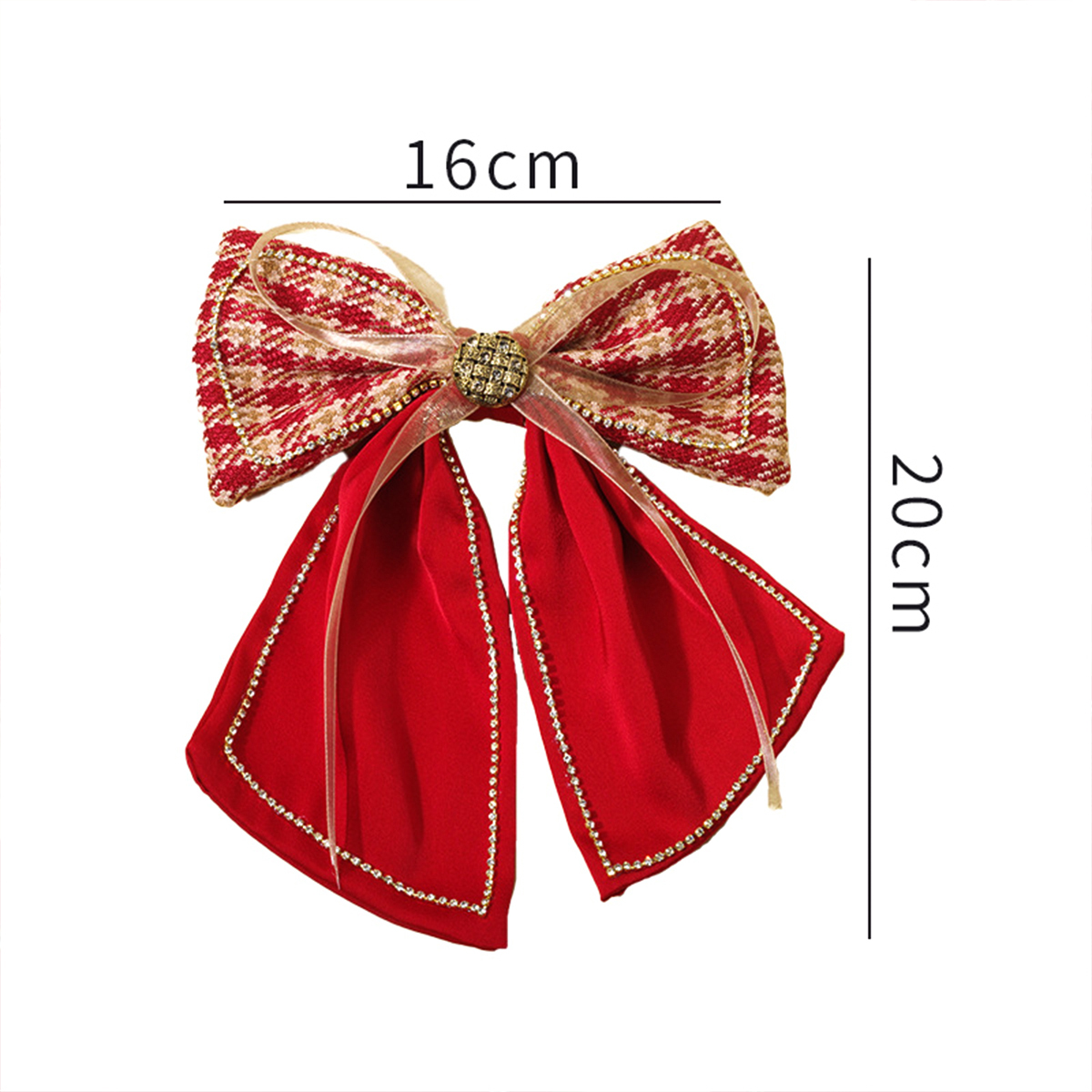 Women's Girl's Sweet Bow Knot Alloy Organza Flannel Rhinestones Hair Clip display picture 2