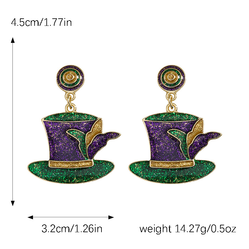 1 Pair Cute Vintage Style Heart Shape Crown Mask Epoxy Plating Alloy Drop Earrings display picture 1