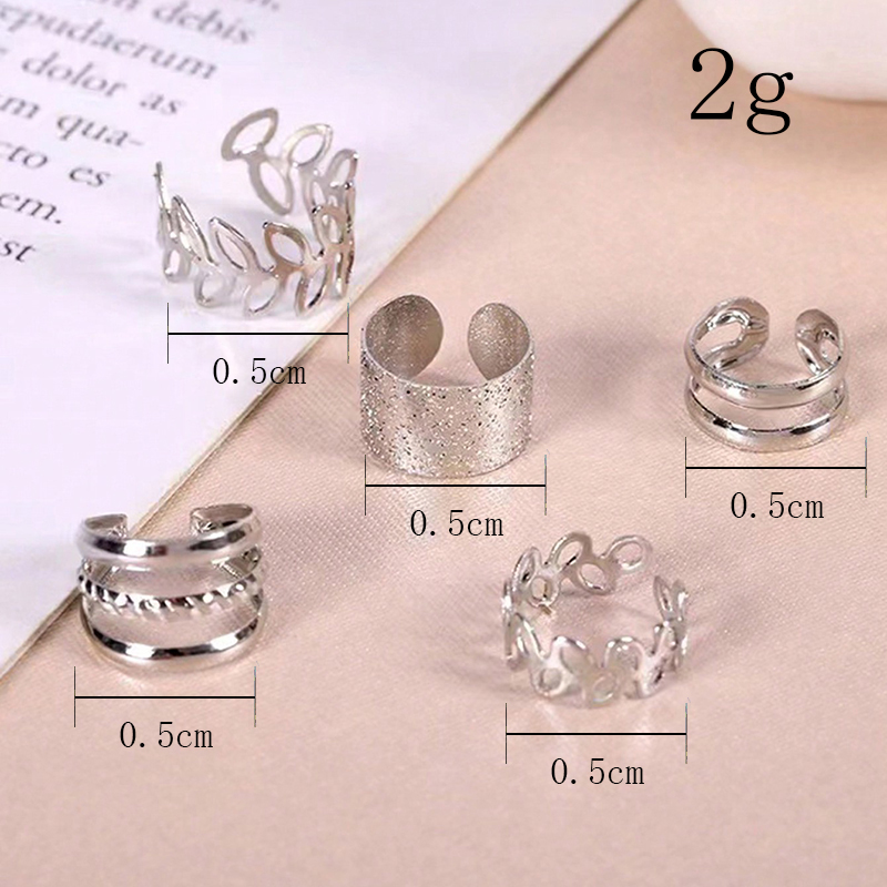 5 Pieces Casual Elegant Leaf Hollow Out Alloy Alloy 14k Gold Plated Ear Cuffs display picture 6