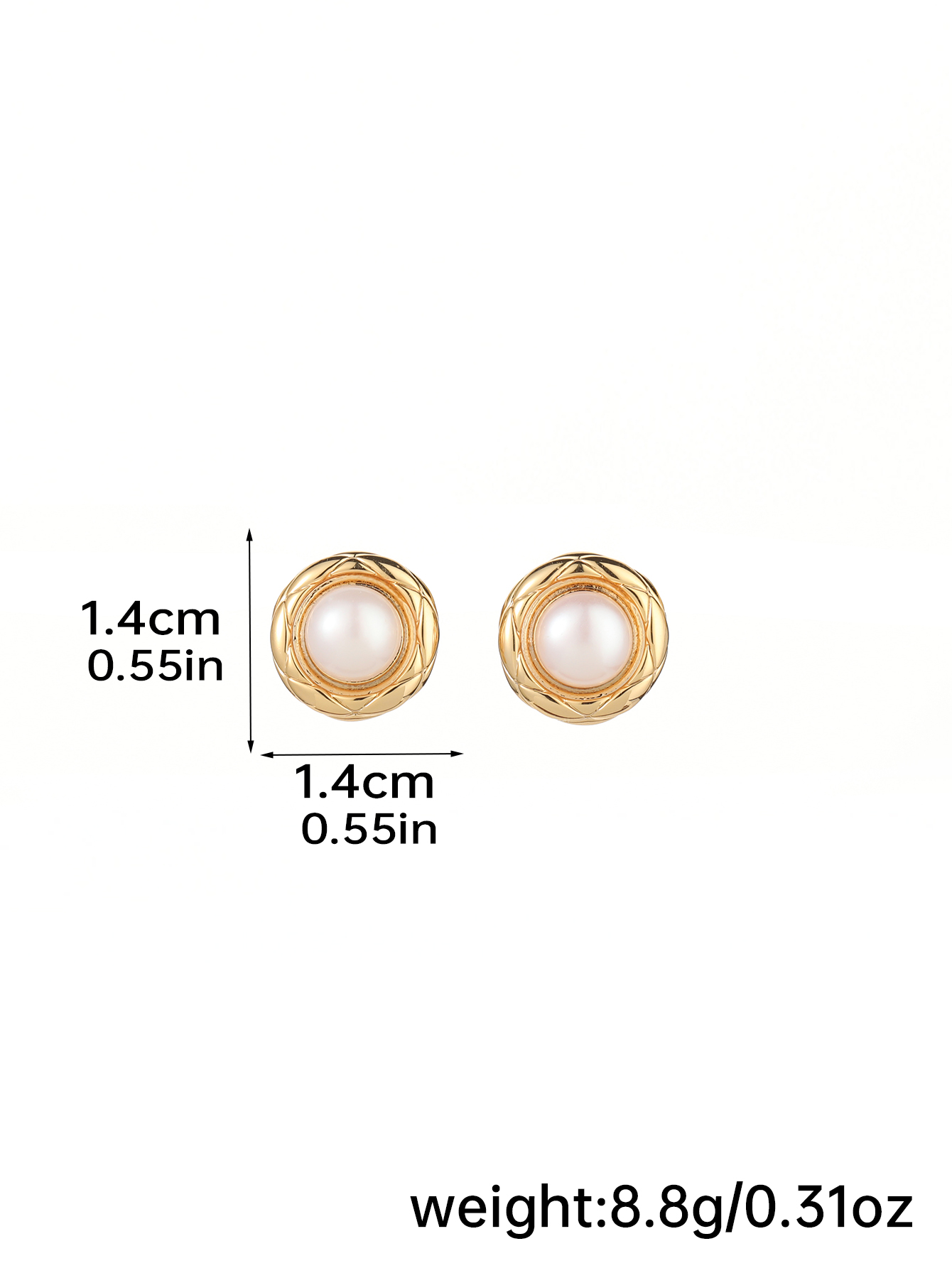 1 Pair Casual Elegant Geometric Inlay Artificial Pearl Copper Pearl 18k Gold Plated Ear Studs display picture 1