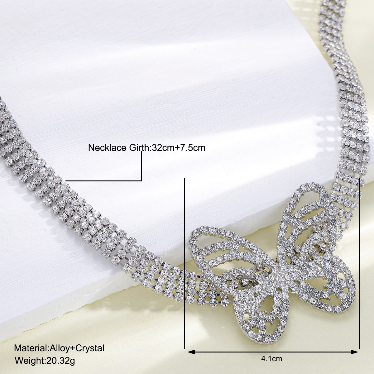 Glam Luxurious Shiny Butterfly Artificial Crystal Women's Choker display picture 1