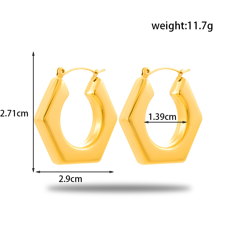 1 Pair Simple Style Irregular Plating Metal Stainless Steel 18k Gold Plated Earrings display picture 4