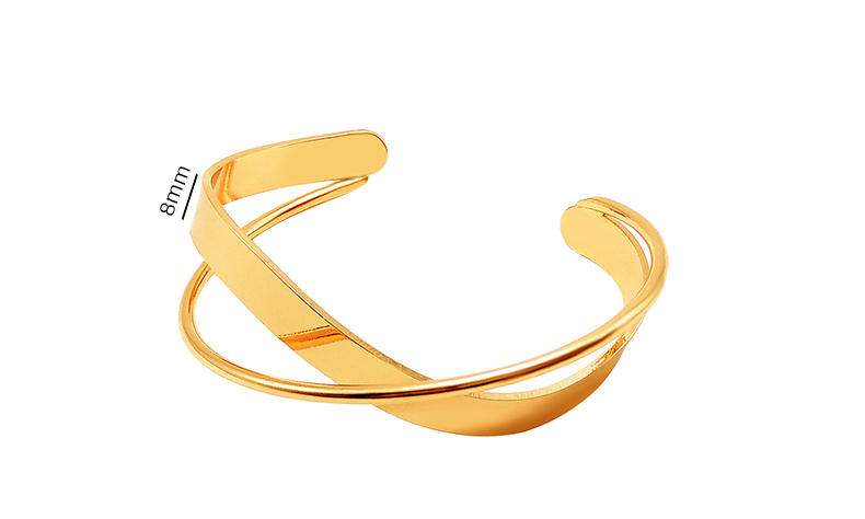 Modern Style Commute Irregular Solid Color Titanium Steel Plating 18k Gold Plated Bangle display picture 9
