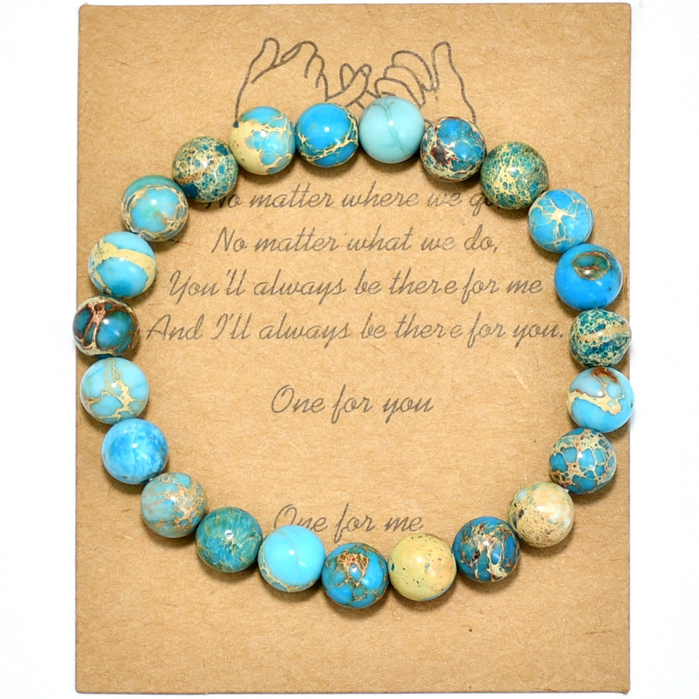 Casual Vacation Round Natural Stone Beaded Handmade Bracelets display picture 2