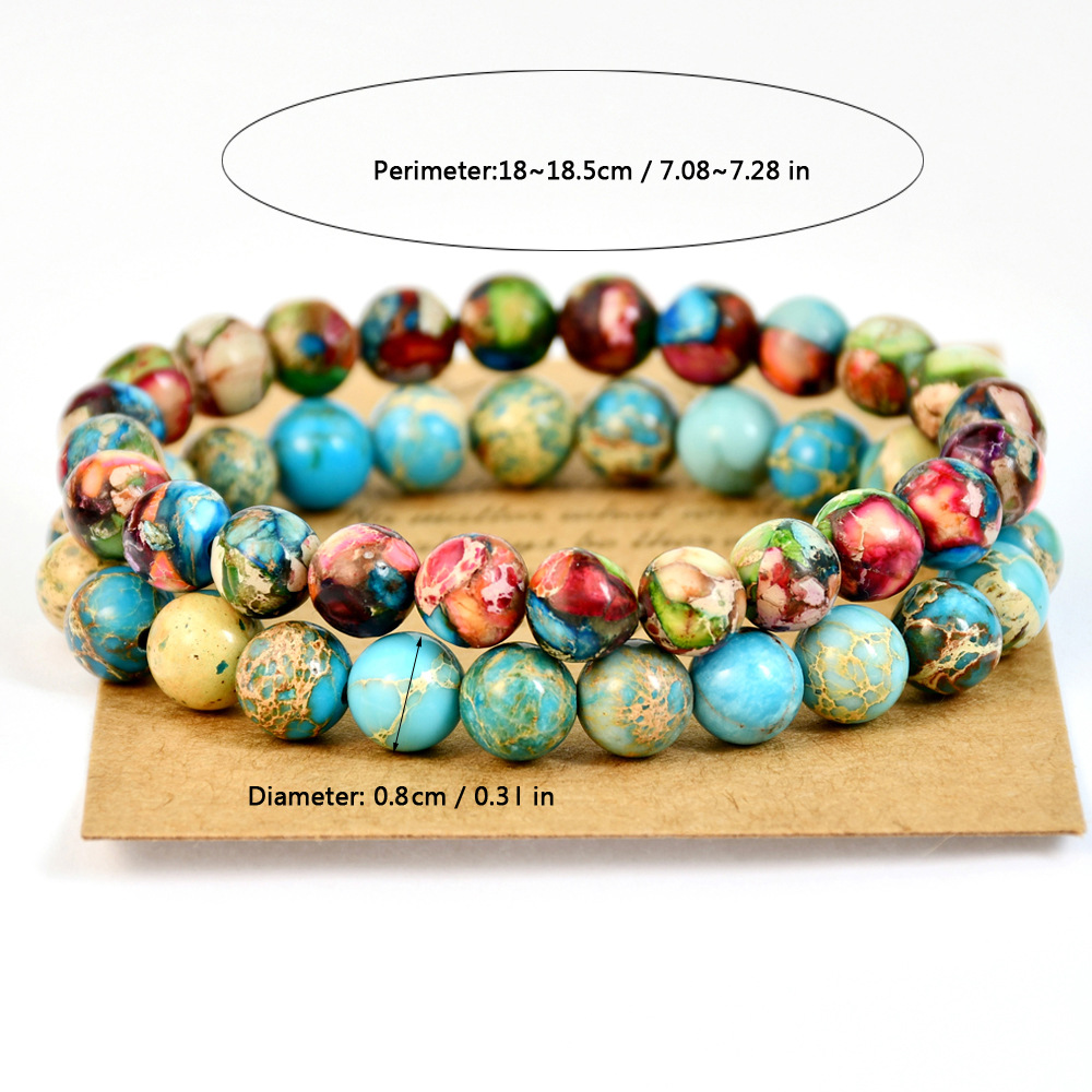 Casual Vacation Round Natural Stone Beaded Handmade Bracelets display picture 4