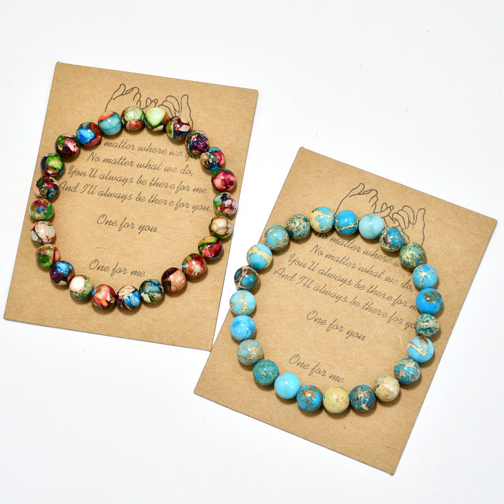 Casual Vacation Round Natural Stone Beaded Handmade Bracelets display picture 5